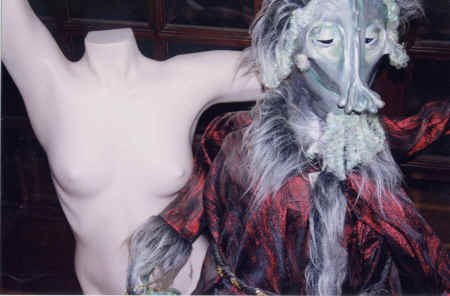  Bridgit with an alien looking a lot like Santa Claus, Berkeley, 1999 copyright Pam Mendelsohn