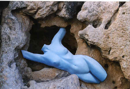  Bridgit among the ancient stones at Ggantija, Gozo, 1999 copyright Pam Mendelsohn